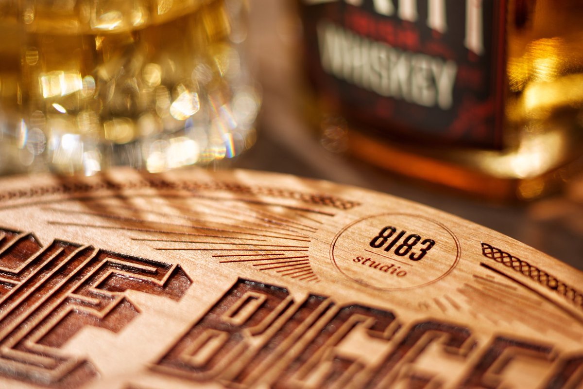 8183Studio's tweet photo. Over the past year &amp; a half we’ve been producing awesome work with @whiskeydesign and @RestlessDuffy. We decided we wanted to show it off. What better way than to create a big badass coaster? https://t.co/cq5brWVjIL