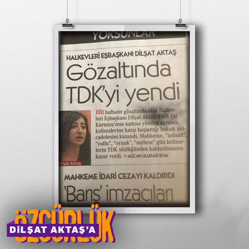 dib_ankara's tweet photo. Gözaltında cinsiyetçi TDK’yı yenen #DilşatAktaşaÖzgürlük https://t.co/AUo4v5wOND