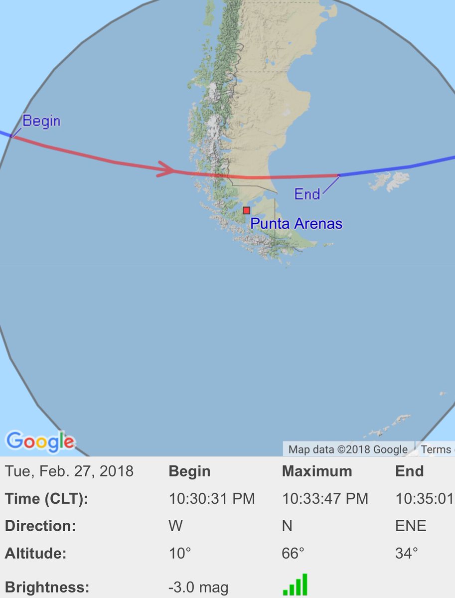 IgnazioMagnani's tweet photo. 🇦🇷 ¡Fueguinos!
🇨🇱 ¡Magallanes!
La Estación Espacial Internacional se podrá ver hoy a simple vista (sin nubes) en todas partes a las 22:32 hrs.
  
      Consejo: 📲pon la alarma⏰
  
👨‍🚀 Tripulación https://t.co/bC53NECiAl
🌎 ¿Dónde está la EEI? https://t.co/T0dcZjuXih https://t.co/vXtHa0q86y