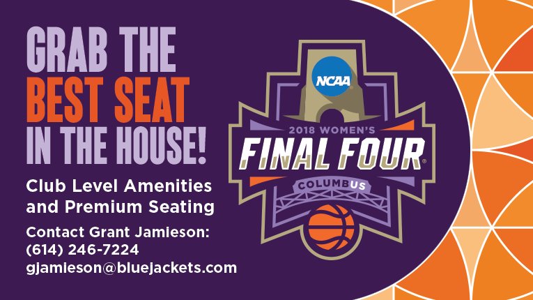 WFFColumbus's tweet photo. Limited tickets left for the Women's Final Four at @NationwideArena! Grab a seat that includes club level perks before they're all gone!
#WFinalFour #FourUS #GoFourItAll #sportsincbus https://t.co/HI9WcJqePr