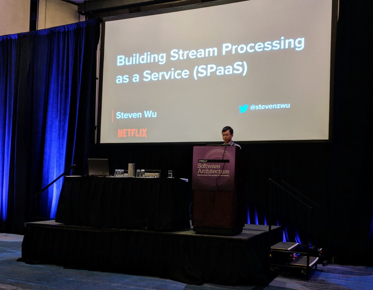 Next talk is "Building stream processing as a service at Netflix" with <a href="/stevenzwu/">Steven Zhen Wu</a> at  #OReillySACon Grand Ballroom West