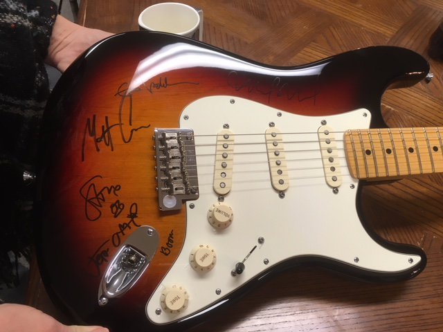 FirstAndWorst's tweet image. Some great Silent Auction items for tomorrow nights event. @genesimmons lyrics, @PearlJam signed guitar, celebrity trips for @JasonAldean, @BillyJoel, and others.
