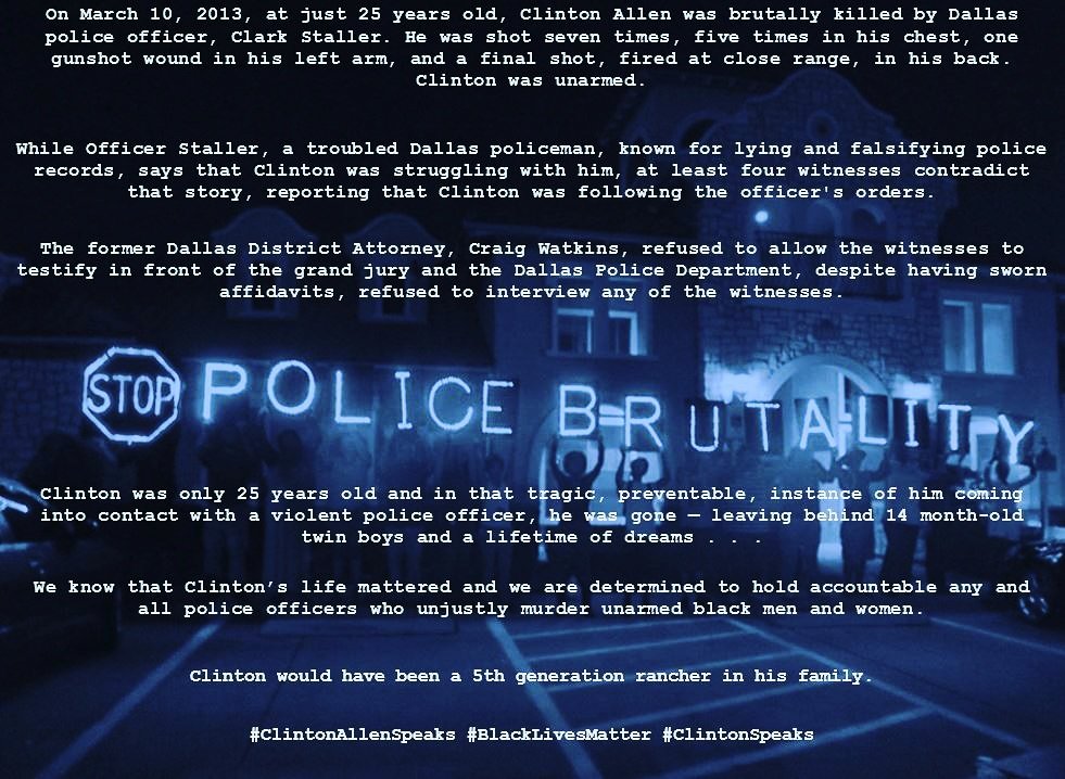 FightingMothers's tweet image. #TuesdayThoughts - End #PoliceBrutality NOW. Share Clinton&apos;s story and help #CreateAwareness
#BlackLivesMatter
#ClintonAllenSpeaks
#ClintonSpeaks