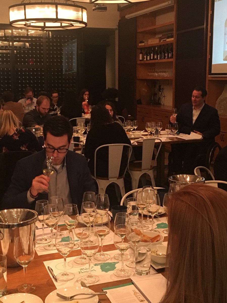 The #wine tasting of #riasbaixaswines #albarino is happening now with advanced #sommelier <a href="/YannickBenjamin/">Yannick Benjamin</a> leading the charge... #wine #wineevents #nyc