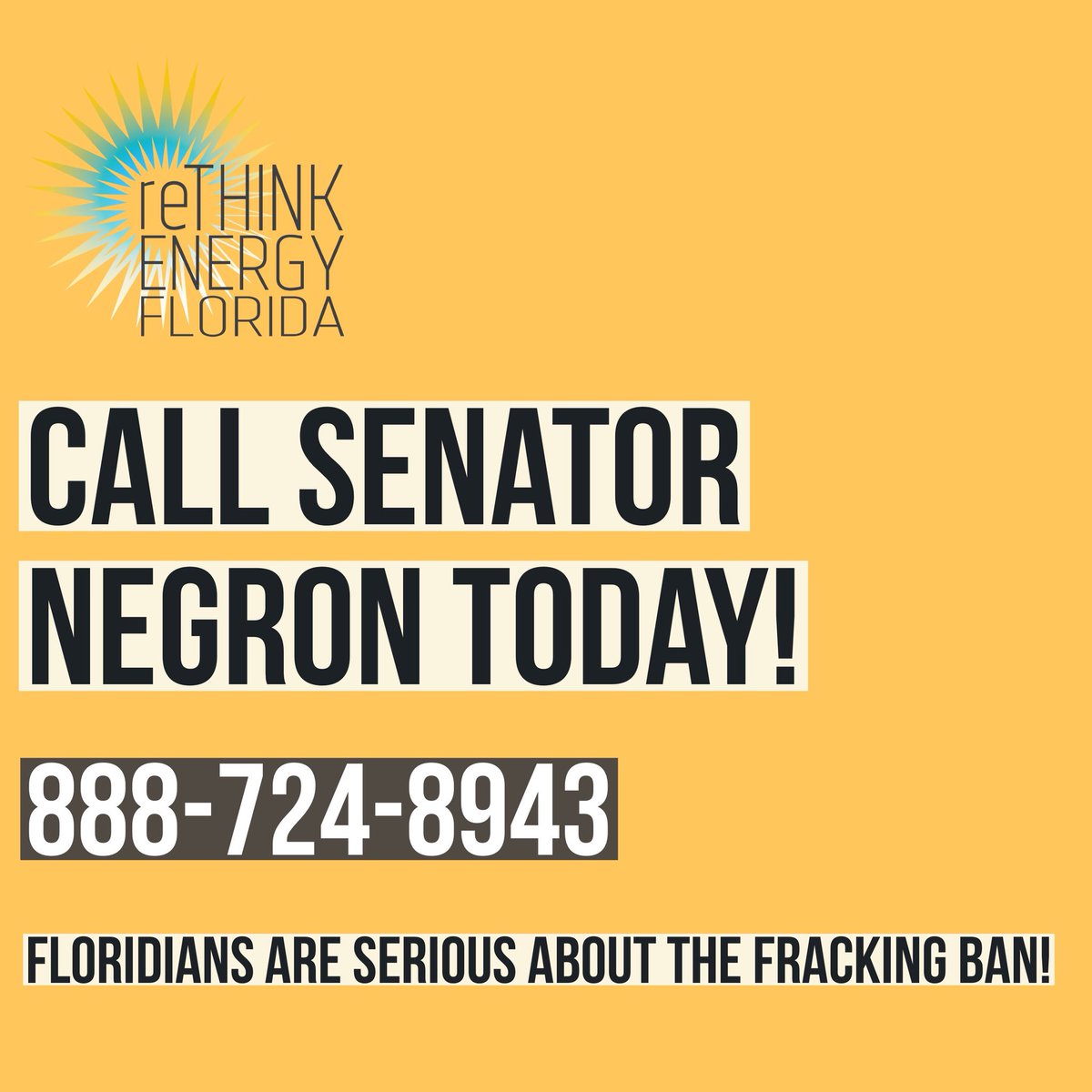 Because of all of your hard work and dedication, we were able to reach Senator Negron 400 times over the weekend! That’s 400 phone calls from the citizens of Florida urging him to stop playing games with the fracking ban. We still have work to do though! Call today and share on!