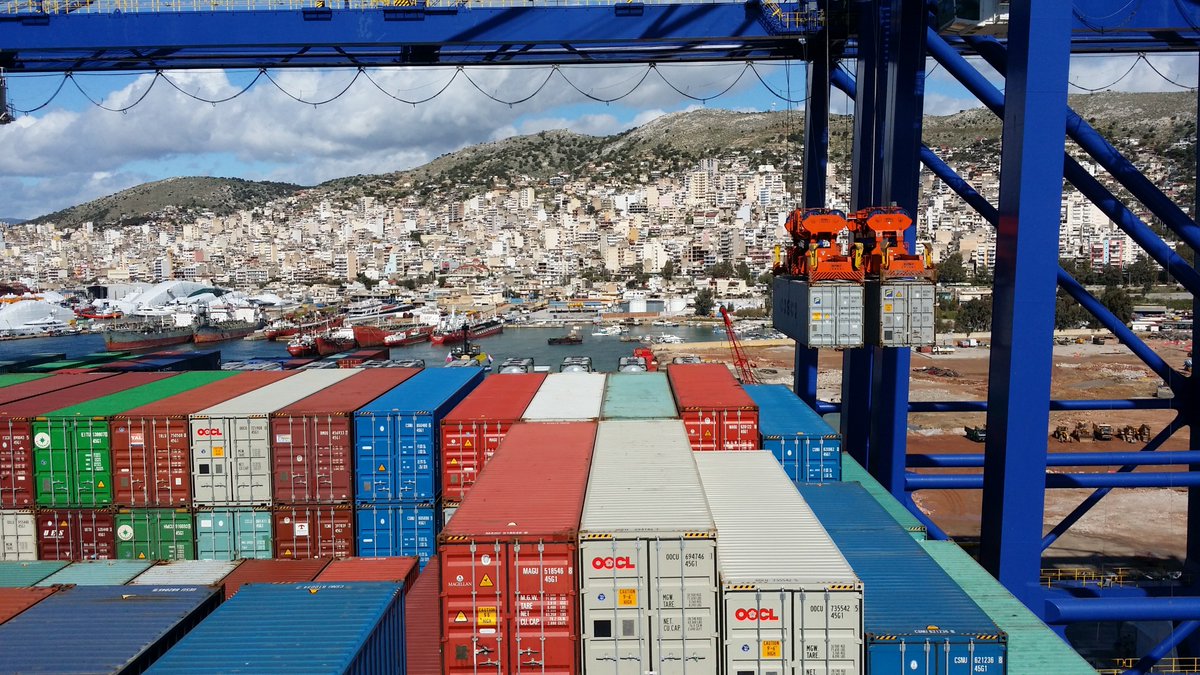 ACE_Greece's tweet photo. We would like to thank #COSCO #Greece for the invitation to the occasion of The Welcoming Ceremony for Maiden Call at Piraeus Port, of 
1st 20.000 teu vessel, M/V COSCO SHIPPING TAURUS https://t.co/VcGfvWBkYU