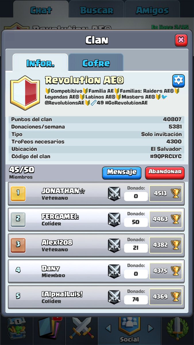 Buscamos gente para Competitivo y ladder!! @Latinos_AE  <a href="/RaidersAE_CR/">Raiders eSports</a>  <a href="/SpartansAE_CR/">Spartan's AE</a>  mínimo 3900+ 👌