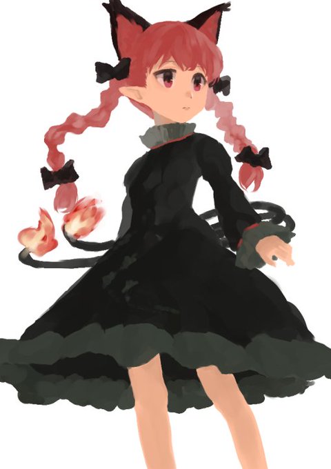 #深夜の真剣お絵描き60分一本勝負
お燐 