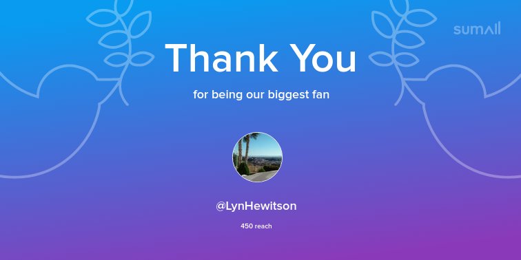 Our biggest fans this week: <a href="/LynHewitson/">Mrs Lyn Hewitson</a>. Thank you! via sumall.com/thankyou?utm_s…