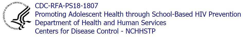 Don’t miss this new CDC #FundingOpportunity: Promoting Adolescent Health through School-Based #HIV Prevention. Visit the grant announcement for requirements and award information. go.usa.gov/xneHT