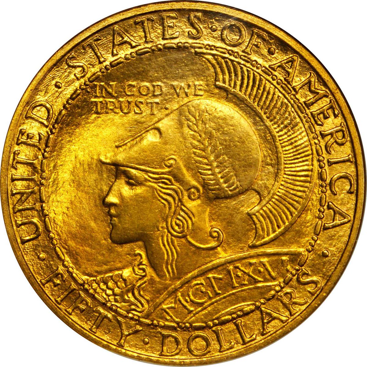 NGCcoin's tweet photo. Auction alert: A round Panama-Pacific $50, graded NGC MS 64 (https://t.co/OL49PK2czW), is part of a March @StacksBowers sale. Bidding is already at $6,500. It will go higher: The NGC Price Guide says to expect the low six figures. #coin #coins #numismatics #auction #gold #panpac https://t.co/5BssFzVwve
