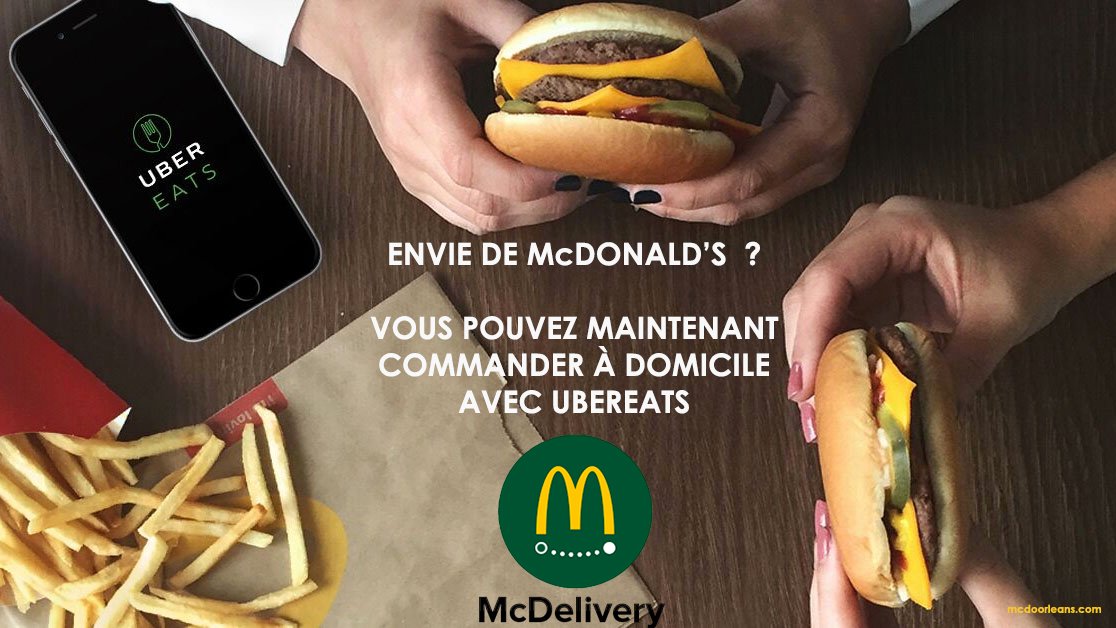 McDo_Orleans's tweet photo. Envie de McDonald's mais pas de sortir ? On livre maintenant à domicile sur Orléans via la plateforme UberEats ✨
https://t.co/k2VDA9Q346 https://t.co/zphIa7LwCm