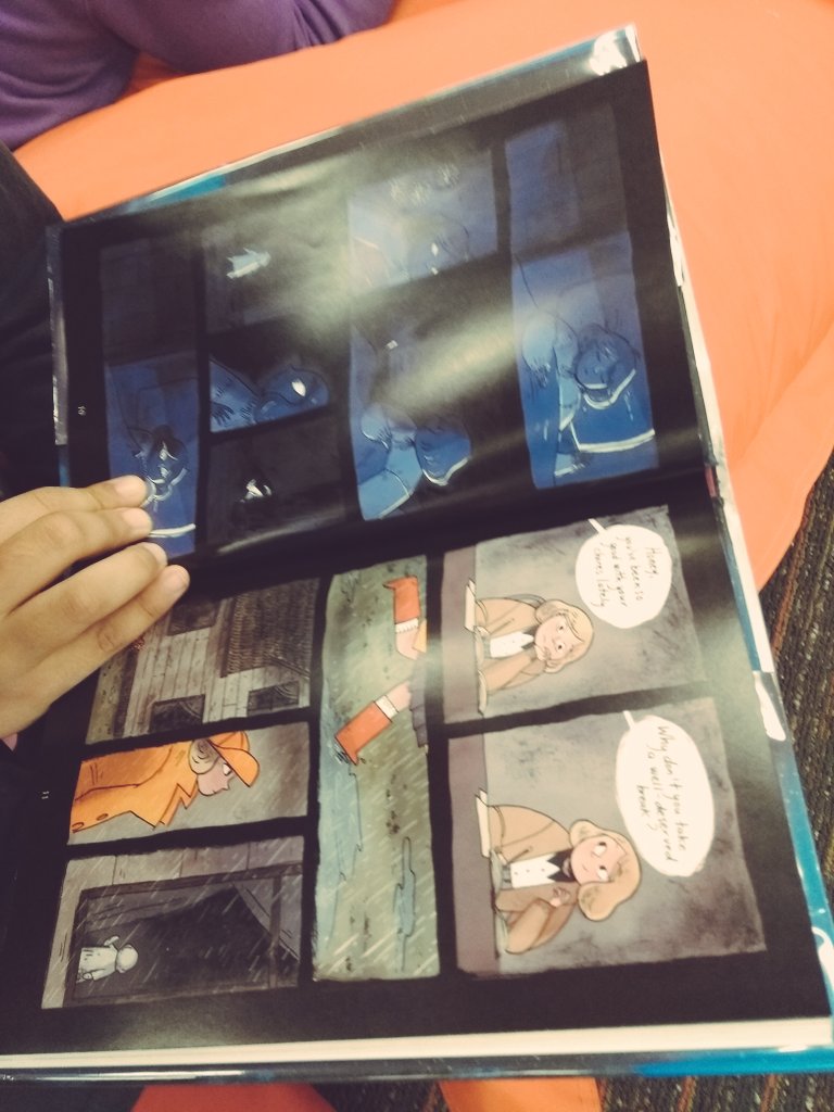 MrSchuermann's tweet photo. Students @AylesburyPDSB @PeelSchools diving right into @BoltCity @JCaffoe @GoRaina @AbramsKids 'Explorer: Mystery Boxes' this morning as part of the EPIC @Comic_Book_Club #KidLit #KryptoniteKup. https://t.co/OnK1rBM8vA