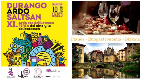DisfrutaBizkaia's tweet photo. Este #finde #Gustoko2018 y el próximo #DurangoArdoSaltsan ¡Los amantes de la #gastronomía, los #vinos y las #ferias están de suerte en #Bizkaia ! Descubre la feria del vino y #delicatessen que se celebra en #durango el 10 de marzo! https://t.co/6FntRYxHRr #winelovers https://t.co/W2XRkNUIja