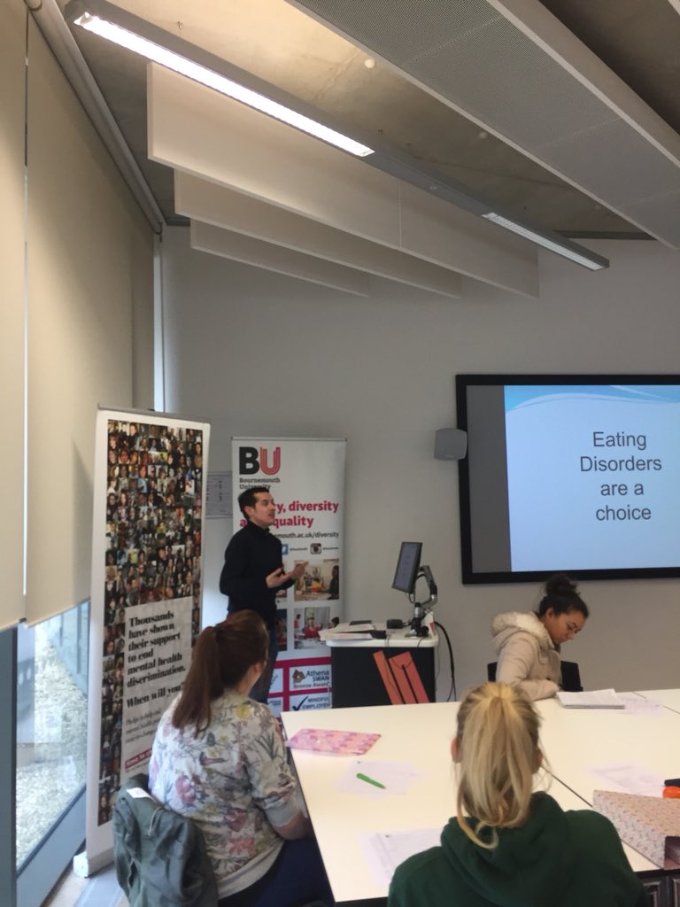 EqualityatBU's tweet photo. John reminds us today that he did not decide to have an ED whilst he talks about his lived experience of anorexia @beatED @jessthegriff @DorsetHealth @ciarannewell @DaveChawner https://t.co/pF4wjxuqsA
