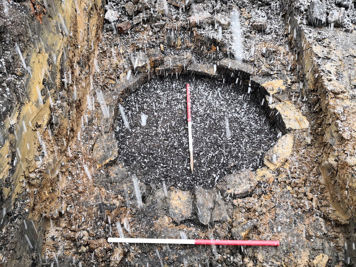 A nice post-medieval well photo ruined by #snow #Archaeology