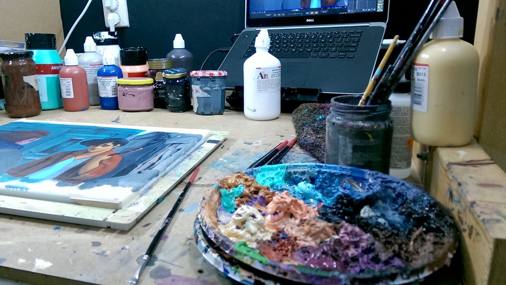 PilarAnimation's tweet photo. A new year with newly painted frames! Our paint palettes are starting to become creative landscapes all by themselves...#Pilaranimation #paintedanimation
https://t.co/MG6i8887Ig https://t.co/pqo9yeSg2t