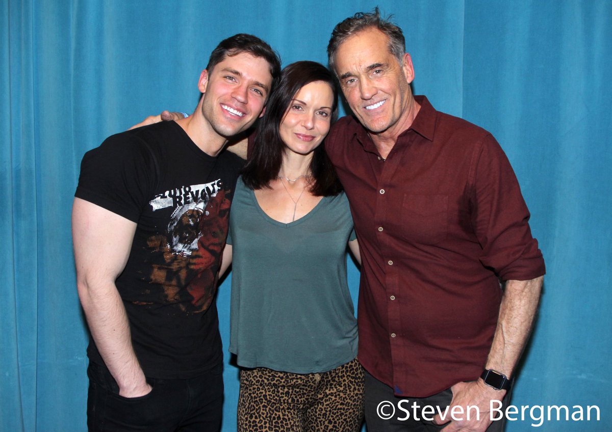PowderBurnsWest's tweet photo. That’s a wrap on @davidagreg (Deputy Bell), @ilovelorca (Francesca) and @JohnWesleyShipp (Sheriff Burns). 
(Gregory wears a @plutorevolts t-shirt in honor of the show’s composer Benjamin James, frontman for the band.)
📷: Steven Bergman https://t.co/BcZIqKIuF9