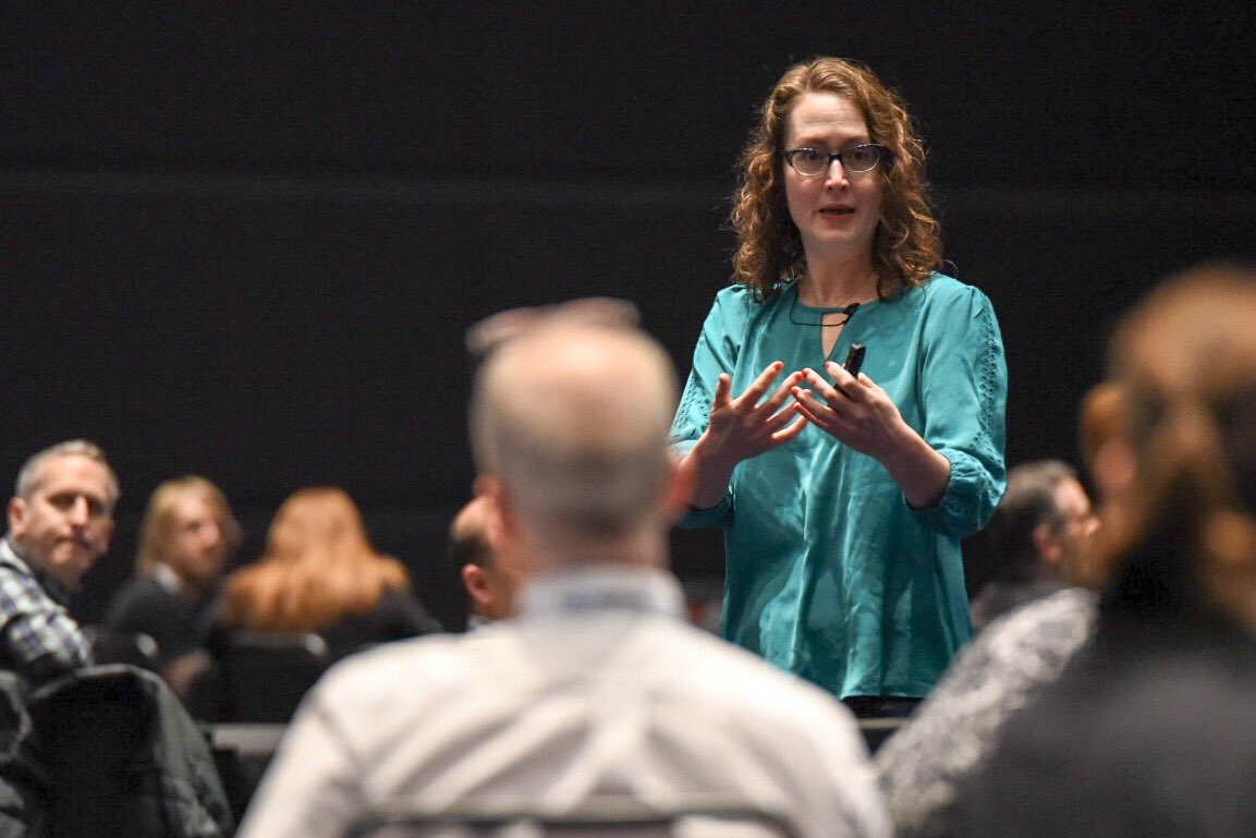 dougdefrank's tweet photo. Lookout folks, she’s in the crowd and engaging the audience at today’s #WPVMUG! @CommsNinja https://t.co/KKtenoYmCd