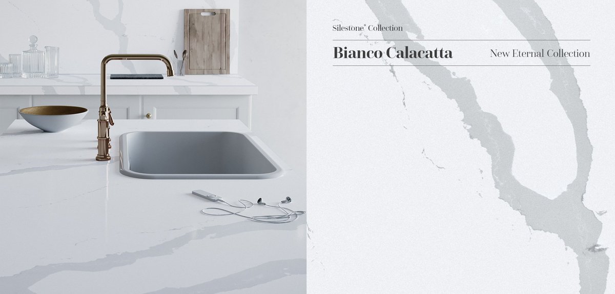 #Silestone Bianco Calacatta, one of the #TopsOnTop hues of our 2018 collection, combines thick, electric veins with a soft gray background for drama and contrast, creating an instant focal point in any space.
More details about this new color: cosentino.com/VorX1