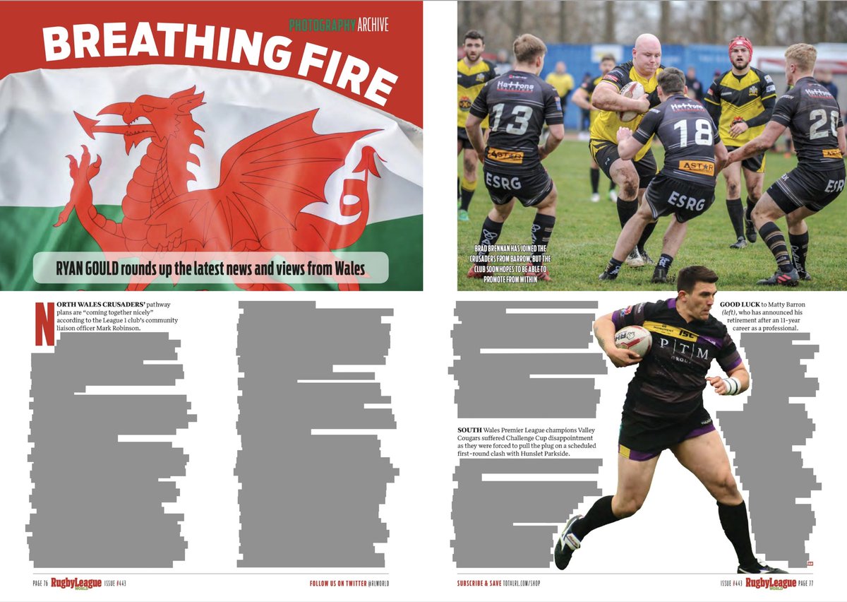 GouldyMedia's tweet photo. π Don't forget, the new edition of @rlworld is now in shops and online (https://t.co/74k4muPZTd). As usual, all things @WalesRugbyL π΄σ §σ ’σ ·σ ¬σ ³σ Ώ are in my Breathing Fire column π² #WalesRL #rugbyleague #journalism #magazines #rlworld https://t.co/b2JhkUhToJ