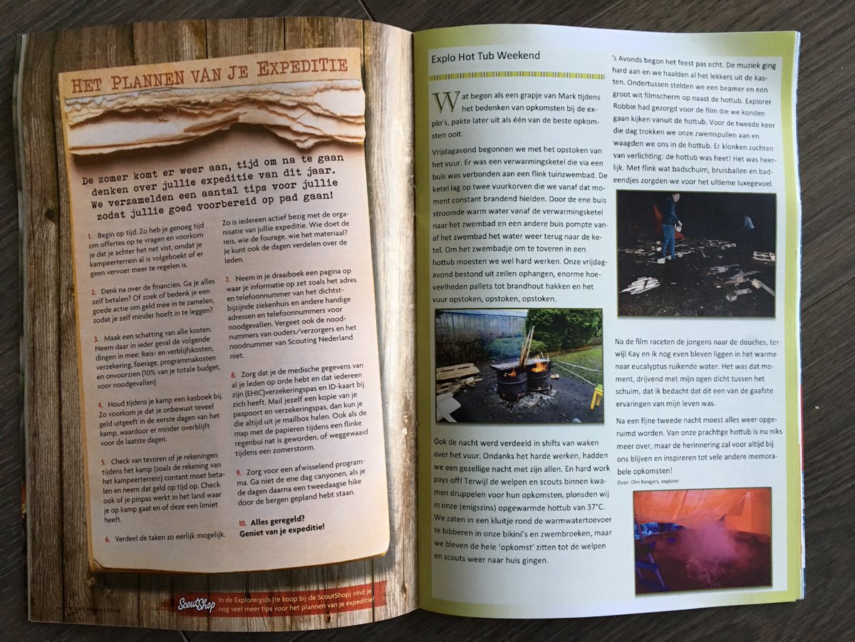 Heb jij het artikel over het Explo Hot Tub Weekend in het scouting magazine al gelezen?