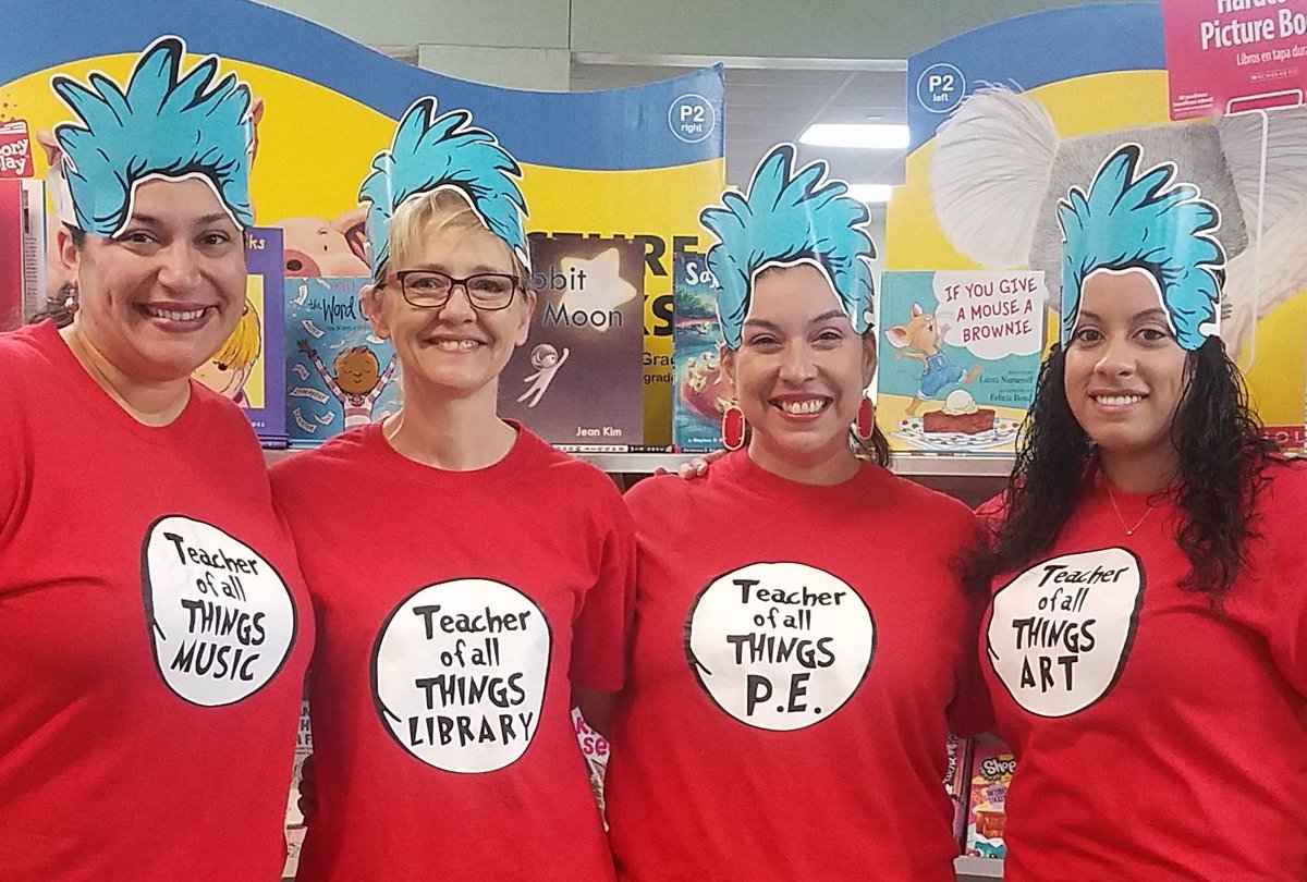 SnapClapPat's tweet photo. "Why fit IN when you were born to stand OUT!" ❤ #OutclassSquad #TeachersOfAllThings  #DrSeussWeek @JSES_Stallions @FortBendISD https://t.co/ZNc2f0377n