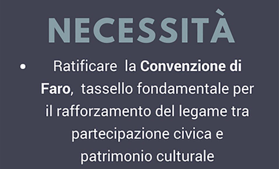 Si tratta di un punto di partenza dal quale non si può prescindere se si vuole incidere concretamente ed efficacemente sulla partecipazione culturale, che come sappiamo è troppo bassa nel nostro Paese <a href="/cridamilano/">Cristina Da Milano</a> <a href="/eccom_it/">Eccom</a> #convenzionedifaro #manifestoCAE #3obiettiviperlacultura
