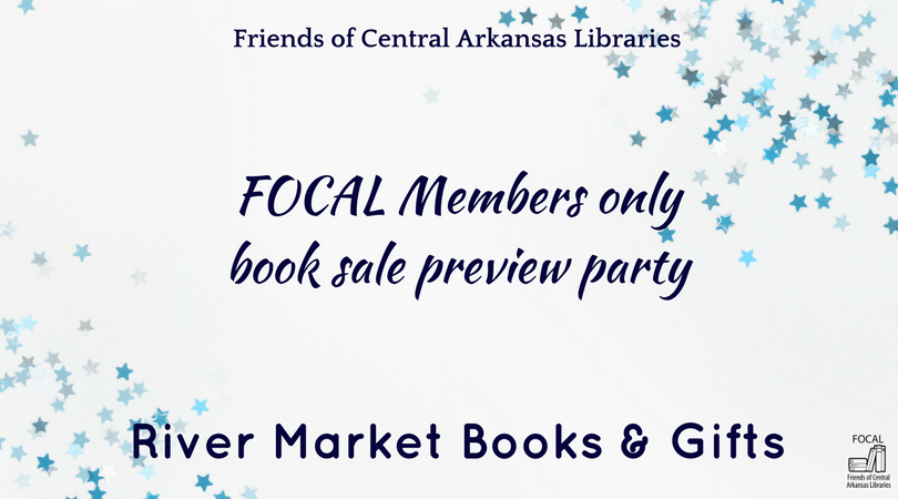 CALibrarySystem's tweet photo. Saturday, March 3, 5:30pm #FOCAL Members Only Book Sale Preview Party at River Market Books & Gifts #RMBG. FOCAL books 50% off. Gift merchandise 20% off. Refreshments to be served. RSVP to lkauffman@cals.org or 918.3090.
120 River Market Ave. https://t.co/PdK81nlWxe