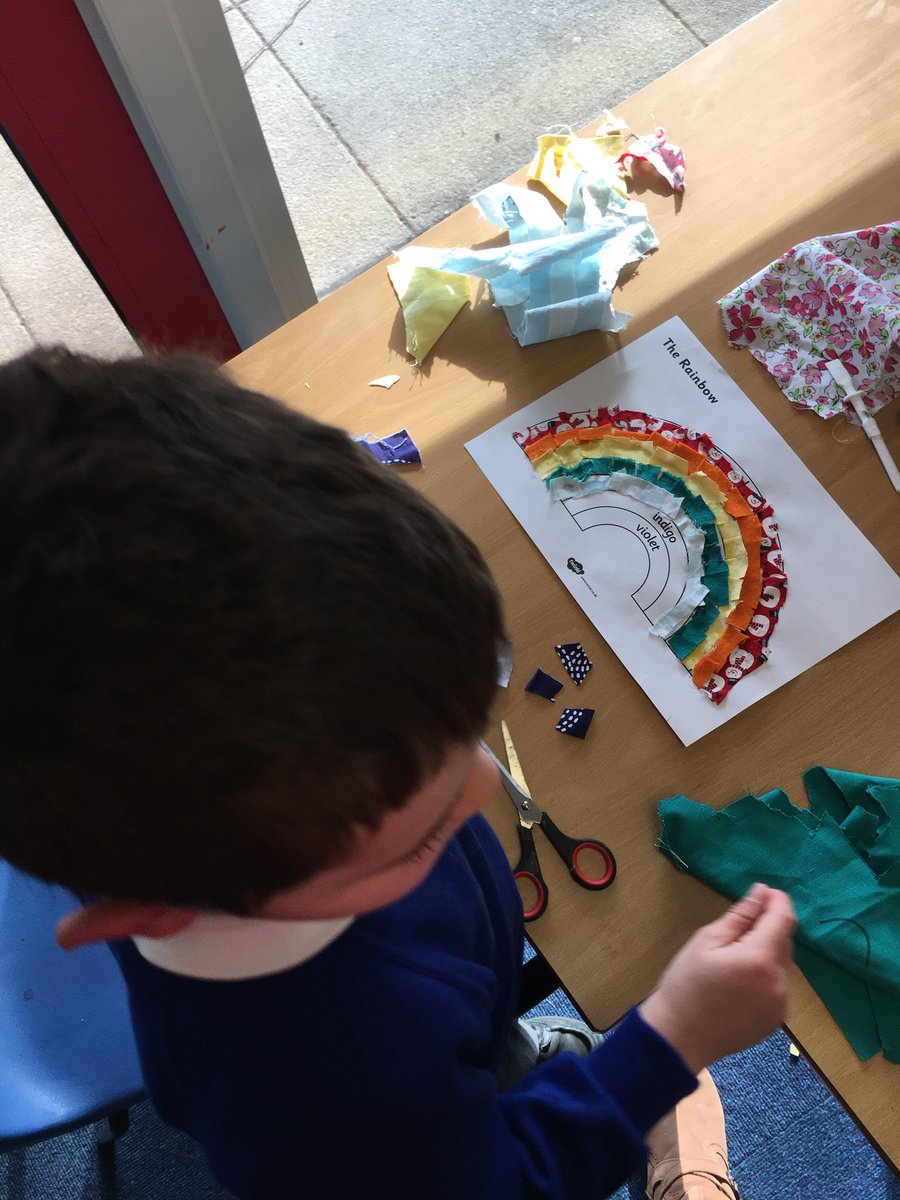 sewnorbridge's tweet photo. We have really impressed Mrs Mercer and Mrs Prince by taking great care with our rainbows - can you see how our fabric follows the curve of the arc? https://t.co/C04Ljt4lNn