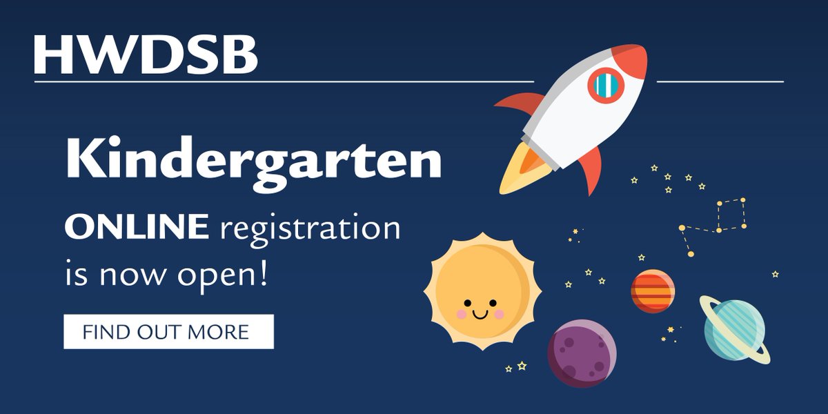 We are excited to launch online registration for kindergarten! Now families can register on their own time, then visit their school to verify documents hwdsb.on.ca/kindergarten/