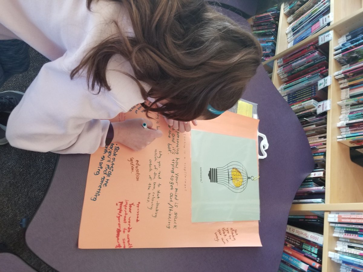 ugdsb's tweet photo. MT @ArbourVista: 7/8 and 8A students are learning... and unlearning... @unlearn_com  #rippleeffect #opentointerpretation https://t.co/MtlVS0FSAO