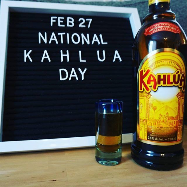 aliciahibbert's tweet photo. February 27, 2018 is National Kahlua Day.
________________________________
#nationalkahluaday #kahlua #happyhour #nationaldays #ndon #nationaldayofnonsense #letterboard #daily #instadaily #igdaily #dailypic #dailyinspiration #yeg #yyc #yyz #yvr #mtl #tr… https://t.co/U42oeBBOVX https://t.co/NS4hNcFgnw