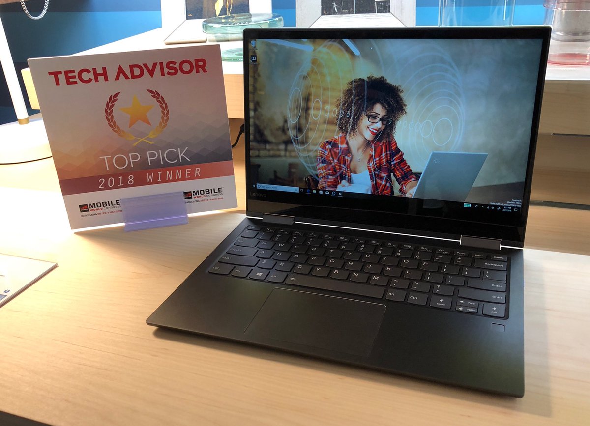 TADealsOfficial's tweet photo. Our next #MWC2018 Top Pick Award goes to the Lenovo Yoga 730, with built-in support for both Microsoft Cortana and Amazon Alexa. 🏆 https://t.co/Ed6j9qP2R9