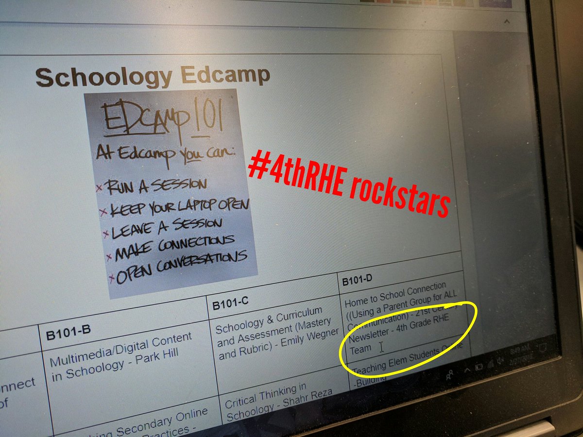 KCantrell31's tweet photo. Day 2 of #connectmw and the amazing 4th grade team at RHE is sharing how to use #Schoology for parent info and shining! #rheproud @4thRHE #connectmidwest @schoology https://t.co/RdFcphMfes