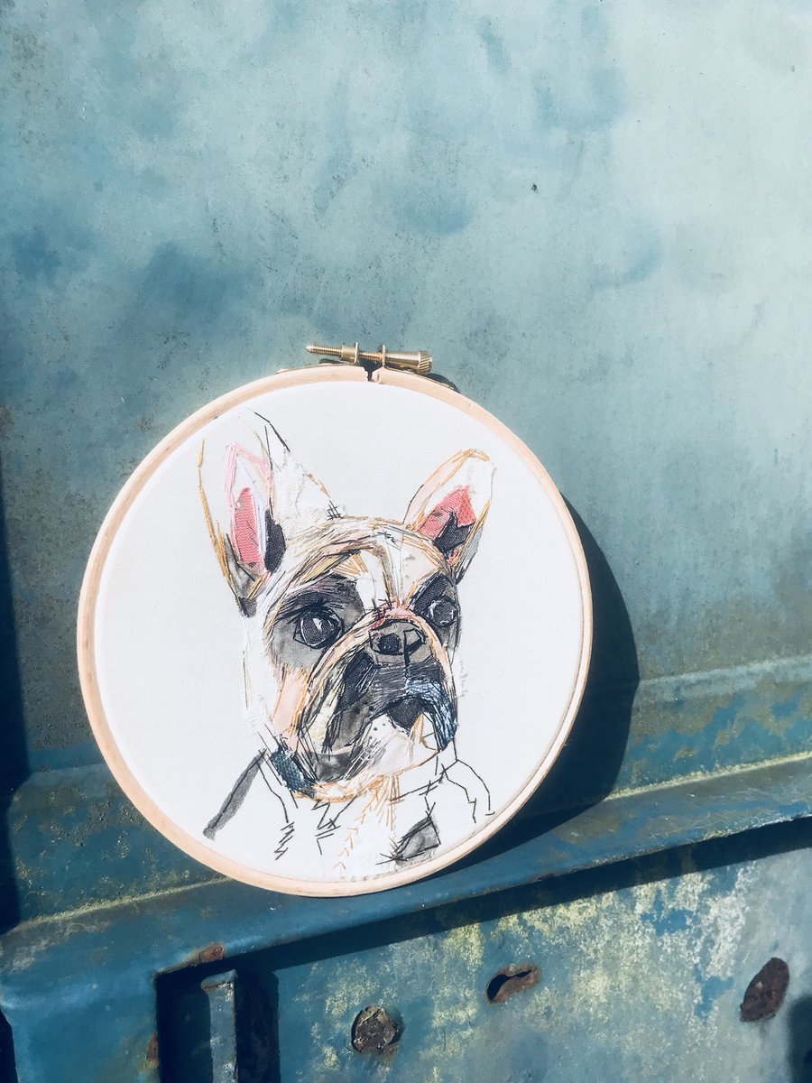 kerrystextiles's tweet photo. #frenchbulldog #Frenchie another piece to add to my #textileart collection. #puppies #doglovers #commissionsopen https://t.co/u04gDYcO6H
