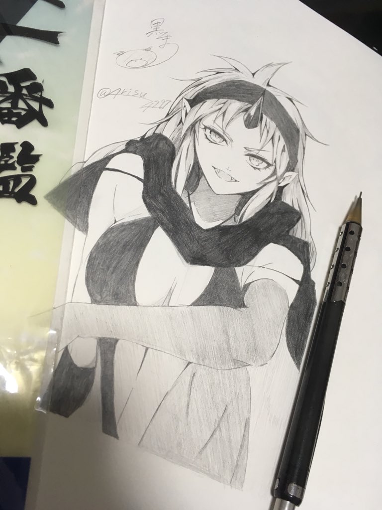 黒くまｻｧｰﾝ 終わりのセラフ で 雷鳴鬼 仕上げ 描いてみました 絵描きさんと繋がりたい アナログ絵 T Co Yusq0q5gil Twitter