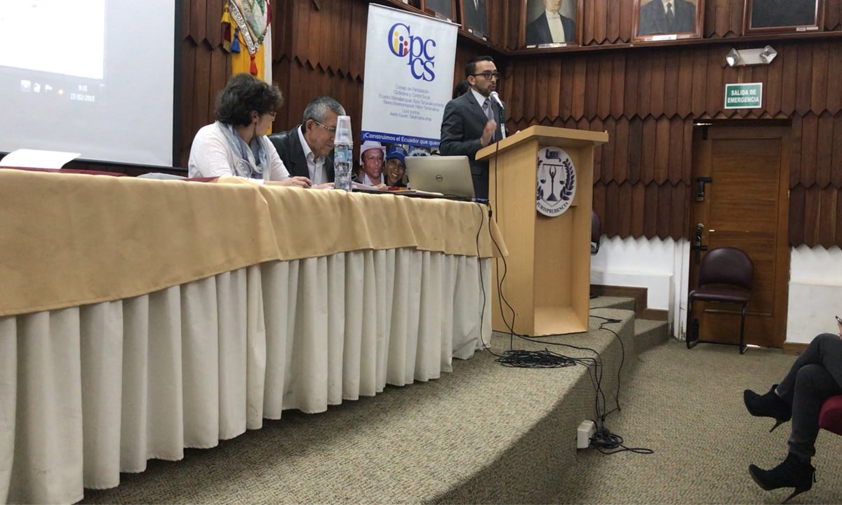 .<a href="/CPCCS/">Carlos P. Carcelén Caicedo</a>  Delegado provincial del #CPCCSAzuay Abg. @rordonez_CPCCS da la bienvenida al evento de socialización del Informe Final de la #VeeduríaCiudadana encargada de vigilar la gestión del #ConcejoCantonalCuenca