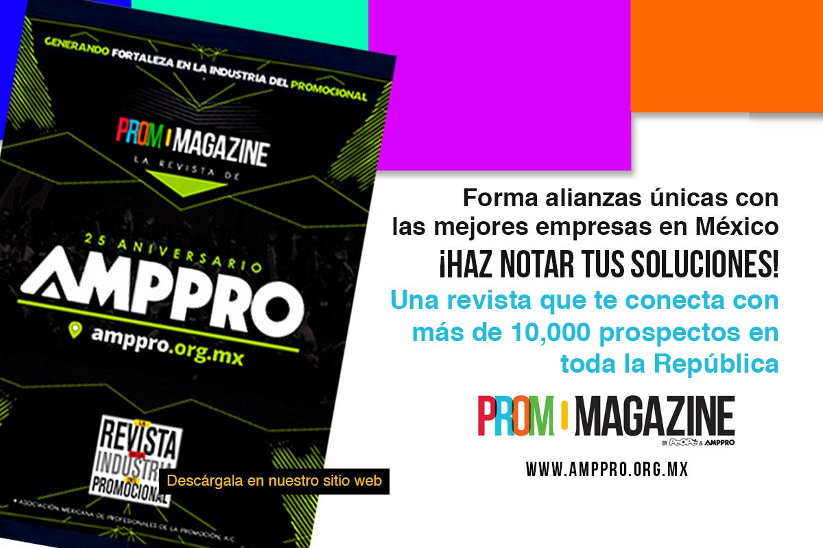 AmpproMx's tweet photo. ¡CONECTA CON MÁS DE 10,000 PROSPECTOS EN TODA LA REPÚBLICA!! La revista líder en promocionales en México es Promomagazine ¡DESCÚBRELA EN https://t.co/76TkVJNafG! #Revista #Conexión #Promocionales #Desarrollo #Alianzas https://t.co/9UPjn8gnKe