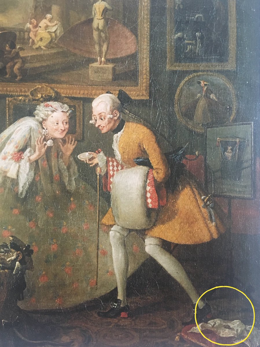 HogarthProgress's tweet photo. Hogarth making a joke about the craze for tiny lapdogs by including a minuscule one on an expensive cushion in Taste in High Life.

A craze that is very much still around!

#pugs #williamhogarth #18thcentury https://t.co/3XjBoKgO96