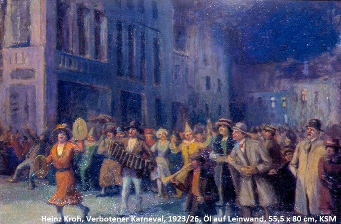 koeln_museum's tweet photo. #OTD 1927 durfte der Rosenmontagszug, nach der 🇬🇧 Besatzung erstmals wieder stattfinden. Das Gemälde zeigt, dass die kölschen Jecken auch in Jahren des Karnevalsverbots auf der Straße feierten. 😊
Mehr zum Thema #Karneval gibt es in unserer Sonderausstellung #TrotzdemAlaaf #ksm https://t.co/wkp3buYN8L
