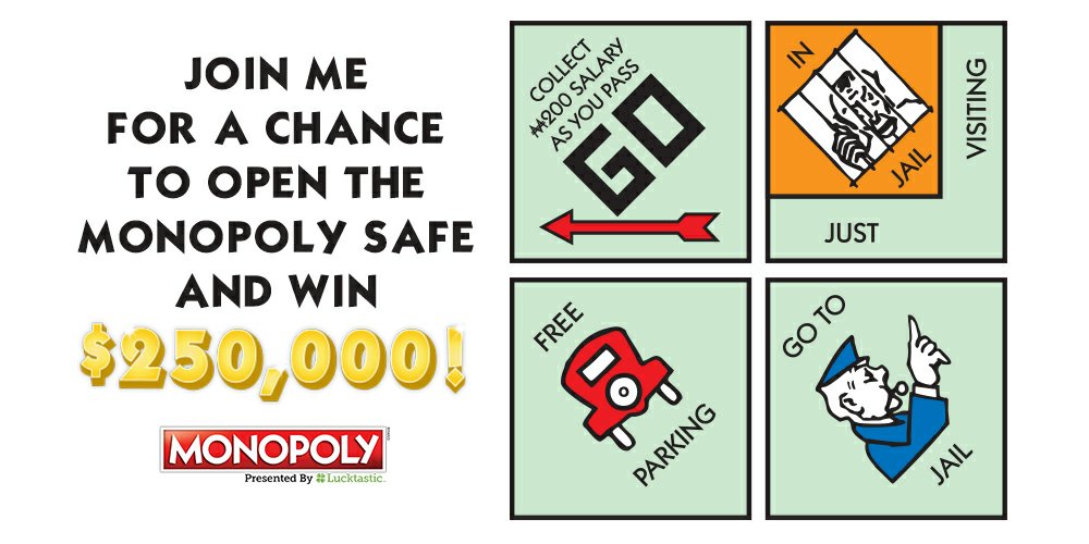 Join me for a chance to open the MONOPOLY safe and win $250,000! lucktastic.com/twShareFunnel