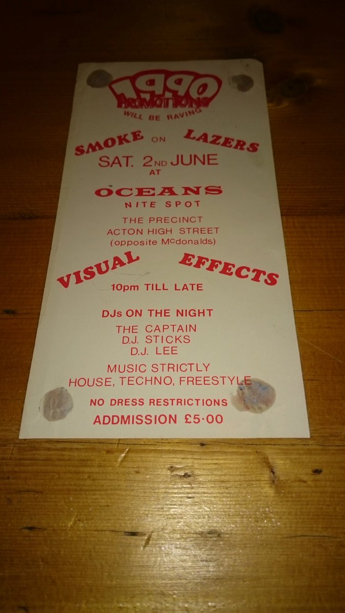 Greenhalgh's tweet photo. Rock Da House rave flyer 1990 Oceans club Acton, London. #clubflyer #raveflyer #raveart https://t.co/aXDkP2kf91