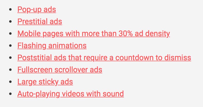 ISAMktgSales's tweet photo. The research behind Google's new ad blocking from the Coalition @ForBetterAds . These are the ads least preferred by consumers on mobile devices. https://t.co/wMKHsbIfup https://t.co/bkayUKJait