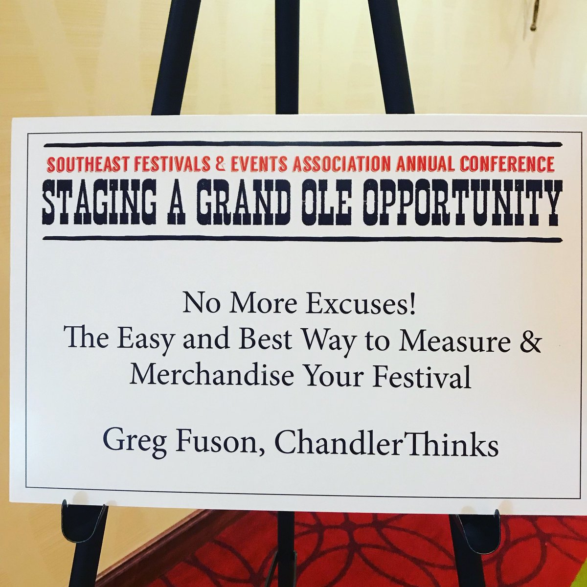destin2explore's tweet photo. Honored to speak on the Economic Impact of festivals and how merchandise them! @SFEA Annual Conference. #placebranding #economicimpact https://t.co/PUwRK7lB4Z