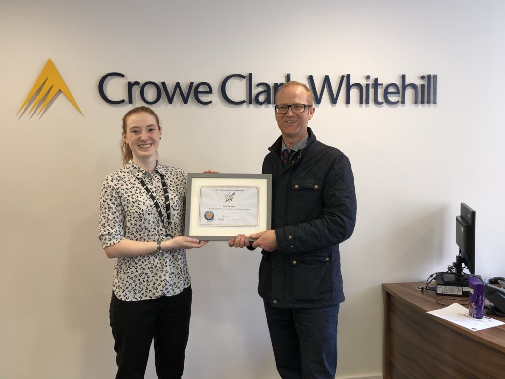 RebeccaLDurrant's tweet photo. Congratulations to our #apprenticestar Iona on her fabulous achievement @McrFutureTalent @CroweCW https://t.co/LdHchzQ4Ug