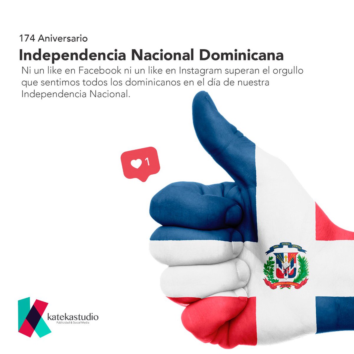 KatekaStudio's tweet image. Celebremos con orgullo nuestra patria libre e independiente. Día de nuestra Independencia Nacional Dominicana. #Yosoydominicano