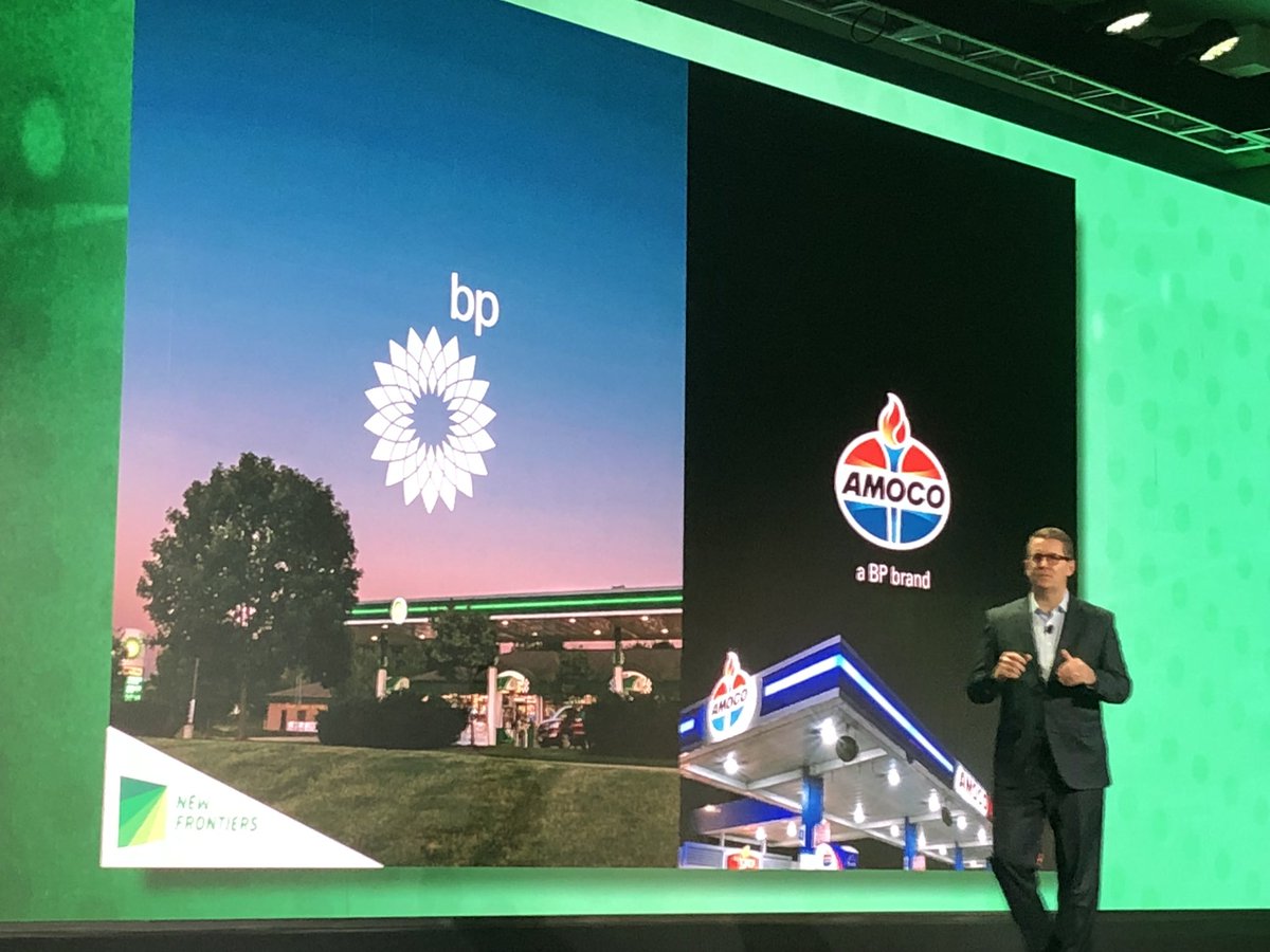 MayAndCarter's tweet photo. Rick Altizer with BP showing off the new brand colors coming soon to the Atlanta market. https://t.co/WxeyizFyPT