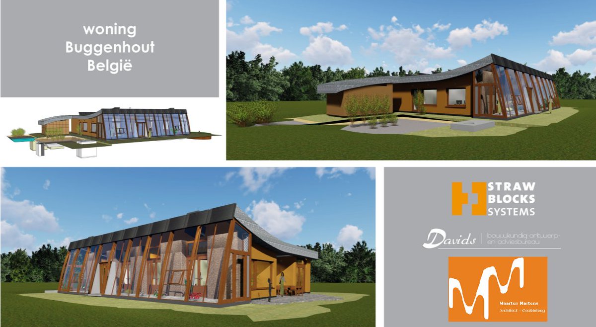 Momenteel zijn wij bezig met een project in Buggenhout (Vlaanderen, België) in samenwerking met architect en geobioloog Maarten Martens. #strobouw