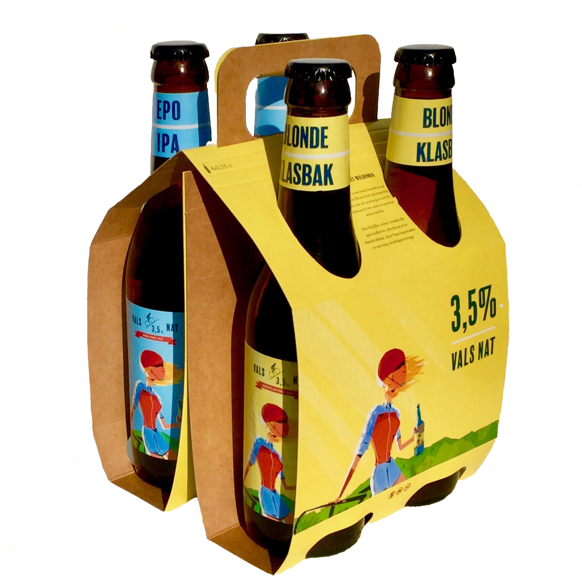 Met deze unieke 4-Packs zijn we 2 - 4 maart op de Bike Motion Benelux in de Jaarbeurs. Speciale beursaanbiedingen! Stand 11BV.B054
Voor (fiets)liefhebbers van smaakvol en doordrinkbaar bier met slechts 3,5% . 
En de 4-Pack hang je gewoon over stang van je fiets!